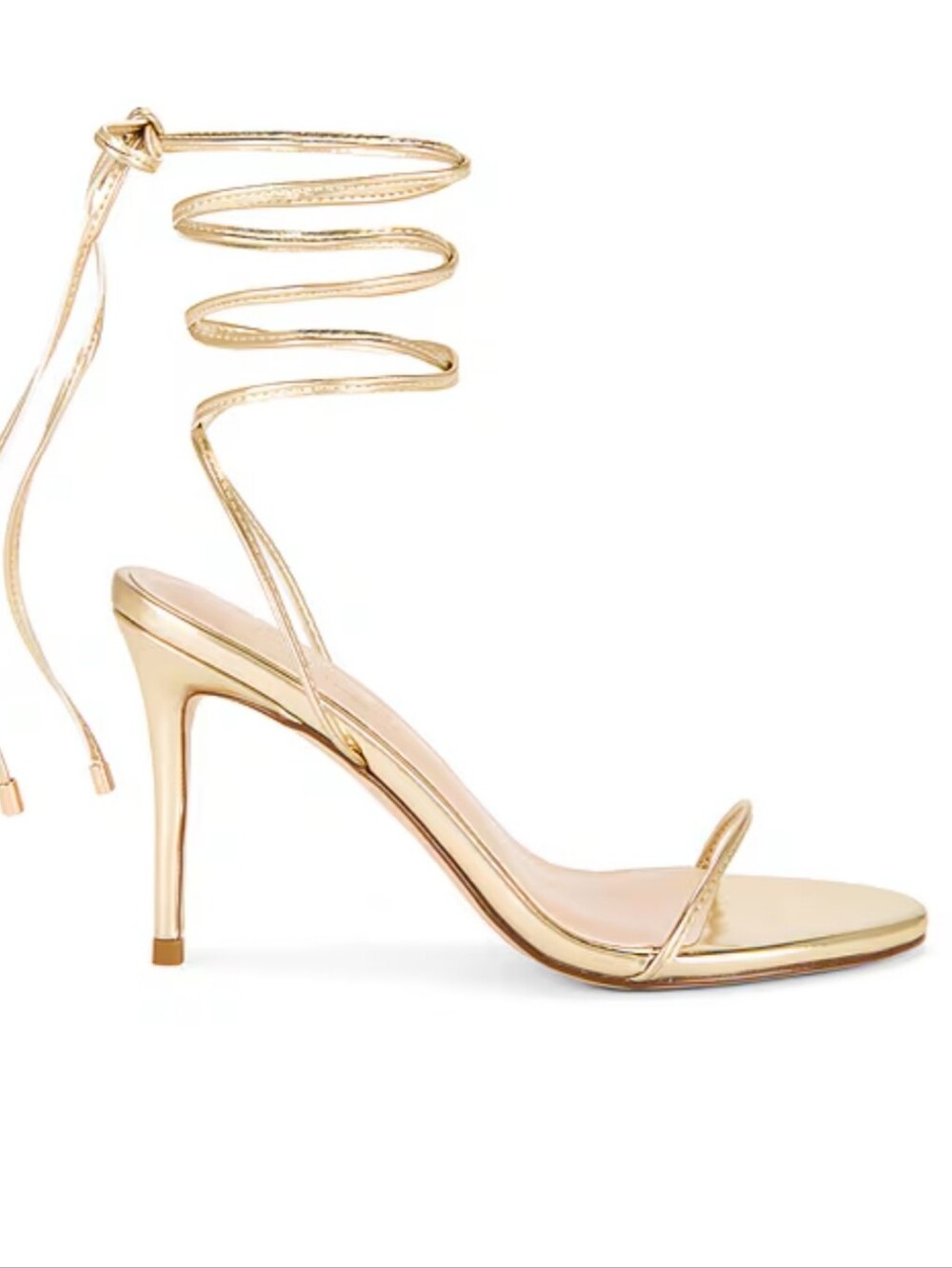 La Femme Gold Metallic Lace-Up Stiletto Sandals European size 39 (8.5/9) NwOB